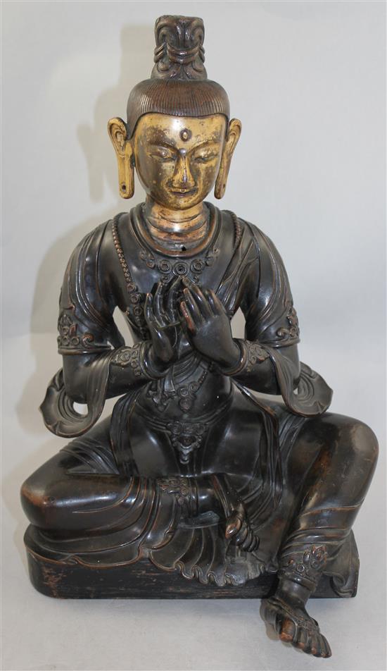 A large Nepalese copper figure of a Bodhisattva, 19th century, 34.5cm